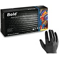 100 guantes Aurelia negros de nitrilo sin polvo- talla extragrande- resistentes y desechables- talla XL